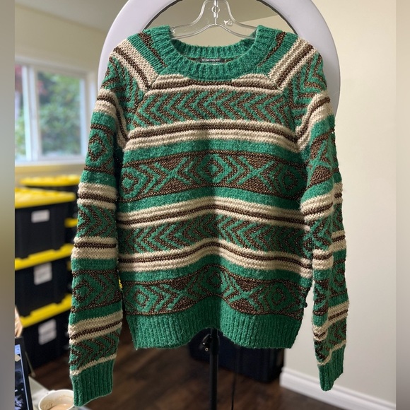 Scotch & Soda Metallic Fair Isle Sweater Wool Alpaca Blend - Picture 9 of 10